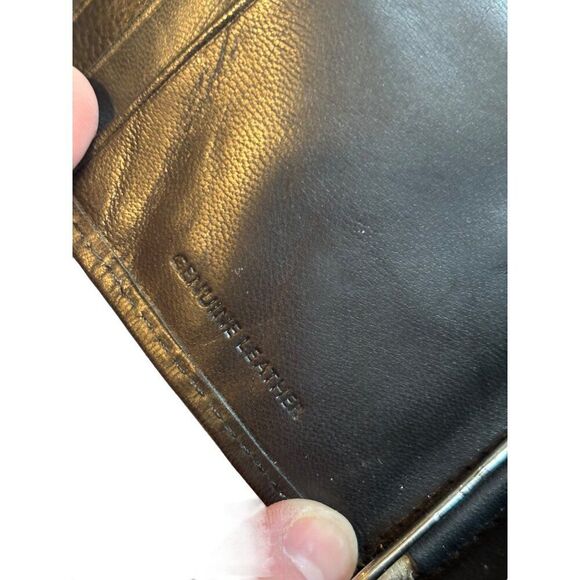 Genuine Leather Black Bi-Fold Wallet With Multiple Card Slots Mens - Picture 3 of 8